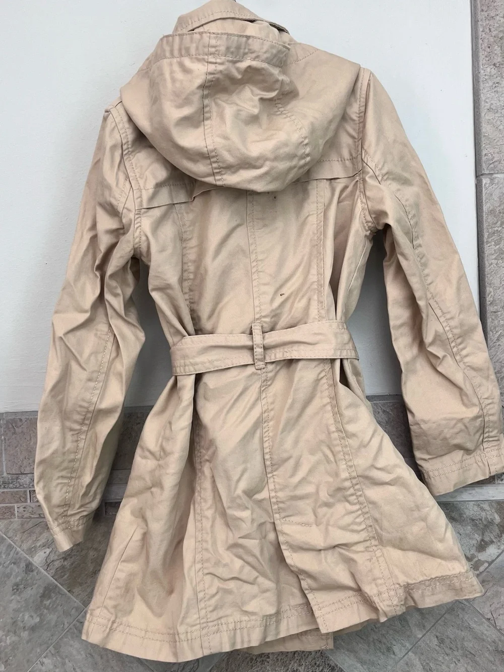 GAP Beige Double-Breasted Girls' Trench Coat